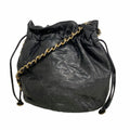 Chanel Shoulder Bag Quilted Lambskin Black Gold