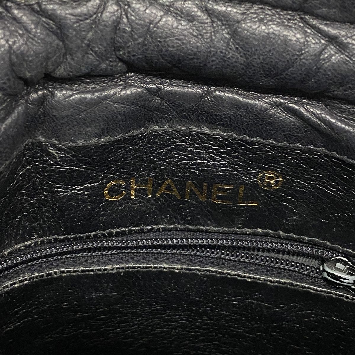 Chanel Shoulder Bag Quilted Lambskin Black Gold — view 5