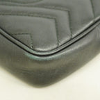 Gucci Shoulder Bag GG Marmont Leather Black Gold — view 8