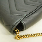 Gucci Shoulder Bag GG Marmont Leather Black Gold — view 6