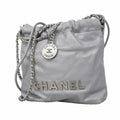 Chanel Shoulder Bag Gray Silver