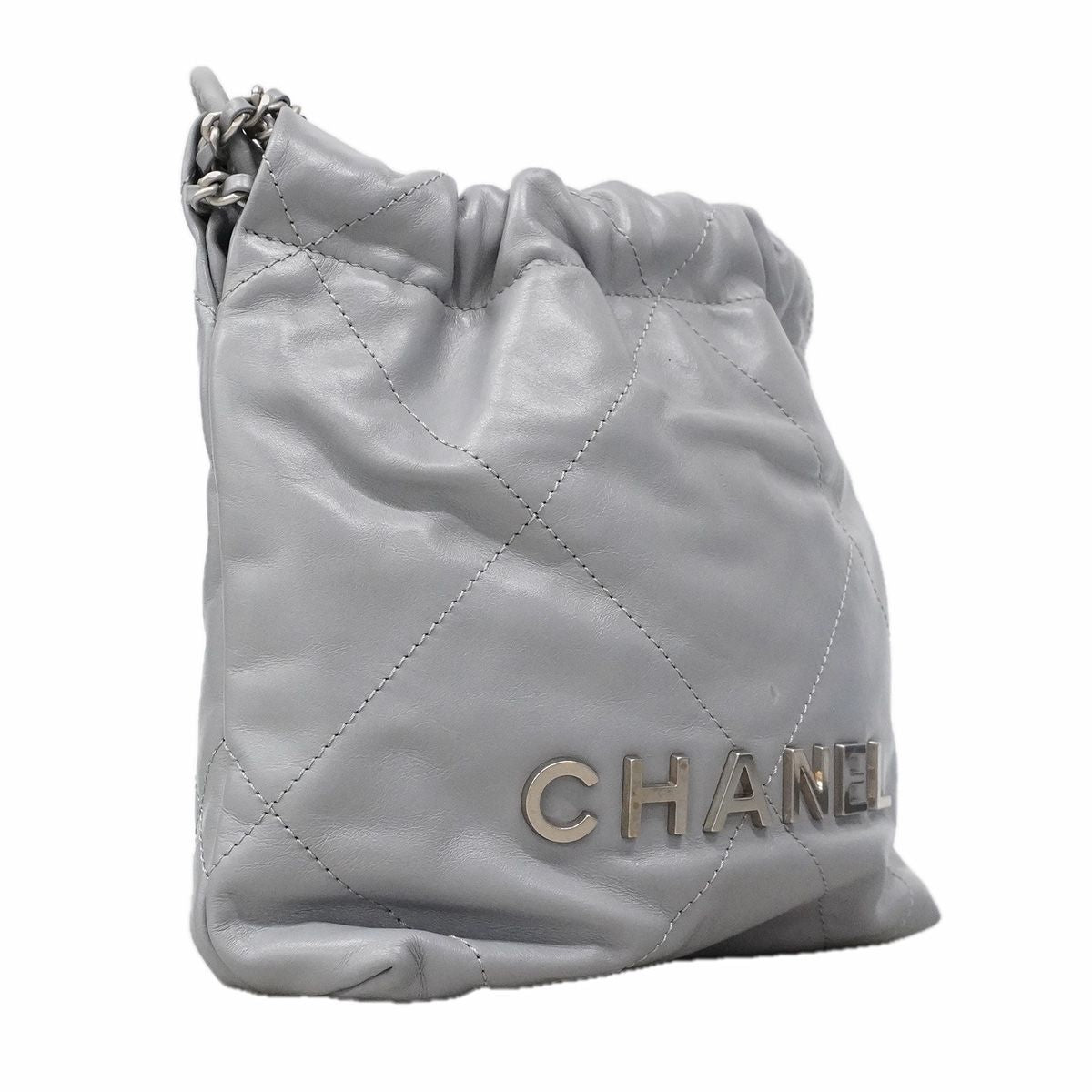 Chanel Shoulder Bag Gray Silver — view 2