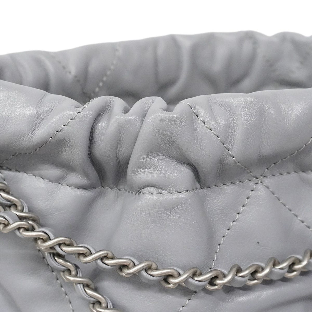 Chanel Shoulder Bag Gray Silver — view 8