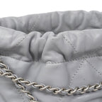Chanel Shoulder Bag Gray Silver — view 8