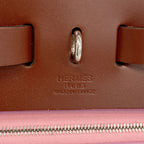 Hermes Handbag Herbag Zip PM Toile Officier Red Silver 2-Way Bag — view 5