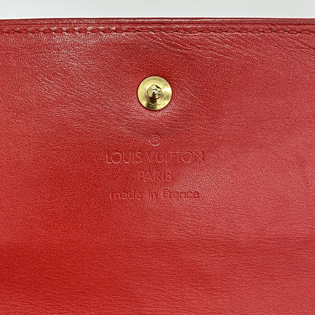 Louis Vuitton Trifold Wallet Vernis Porte Tresor International Rouge — view 4