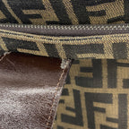 Fendi Shoulder Bag Zucca Nylon Canvas Brown Silver — view 7