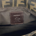 Fendi Shoulder Bag Zucca Nylon Canvas Brown Silver — view 5