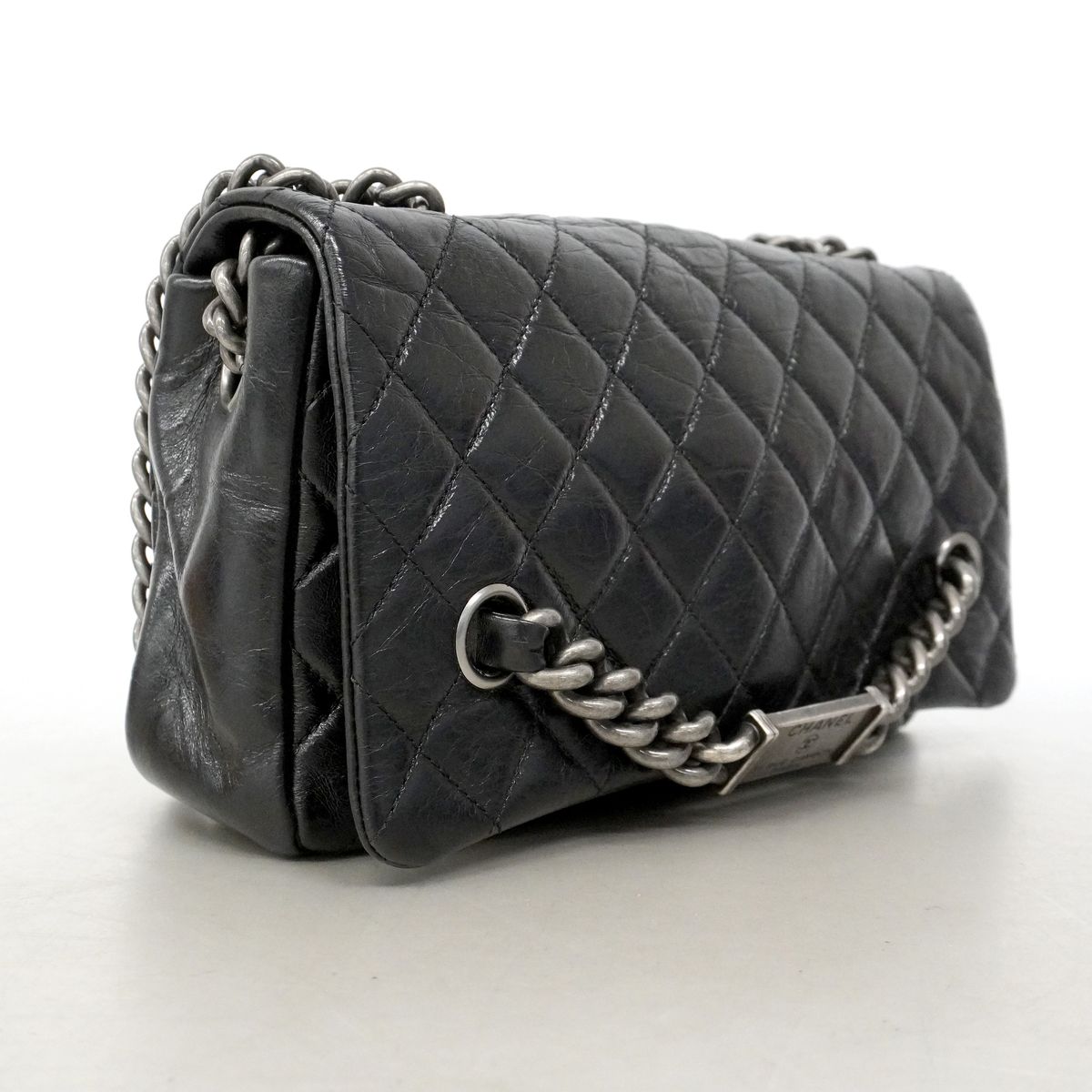 Chanel Shoulder Bag Ryu Cambon Calfskin Black Silver — view 2