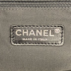 Chanel Chain Tote Bag Quilted Lambskin Black Silver — view 5