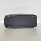 Chanel Chain Tote Bag Quilted Lambskin Black Silver — view 3