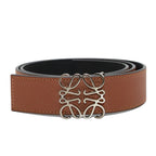 Loewe Belt Leather Brown Silver 35/34
