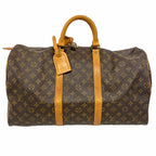 Louis Vuitton Boston Bag Monogram Keepall 50 Brown
