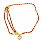 Chanel Belt Metal Gold Red