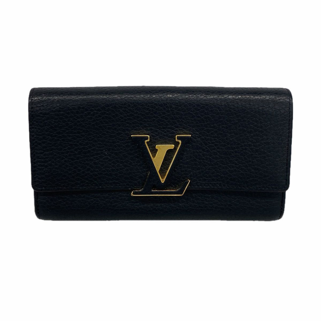 Louis Vuitton Wallet Taurillon Portefeuille Capucines Noir