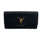 Louis Vuitton Wallet Taurillon Portefeuille Capucines Noir