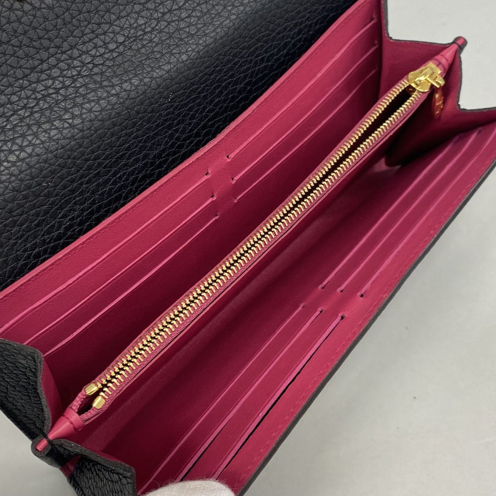 Louis Vuitton Wallet Taurillon Portefeuille Capucines Noir — view 3
