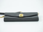 Celine C 2-Way Chain Wallet Shoulder Bag Clutch Pochette Leather Black — view 3