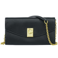 Celine C 2-Way Chain Wallet Shoulder Bag Clutch Pochette Leather Black