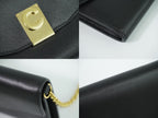 Celine C 2-Way Chain Wallet Shoulder Bag Clutch Pochette Leather Black — view 7