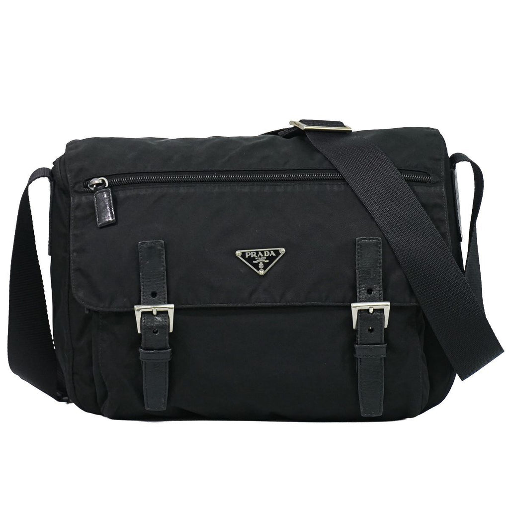 Prada Nylon Shoulder Bag Pochette Black