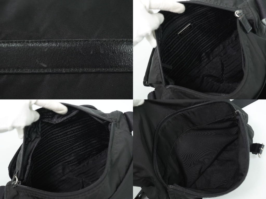 Prada Nylon Shoulder Bag Pochette Black — view 8