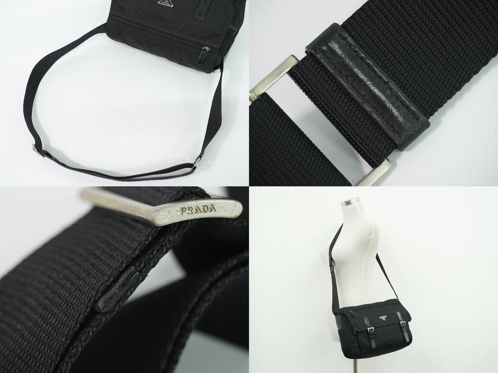 Prada Nylon Shoulder Bag Pochette Black — view 6