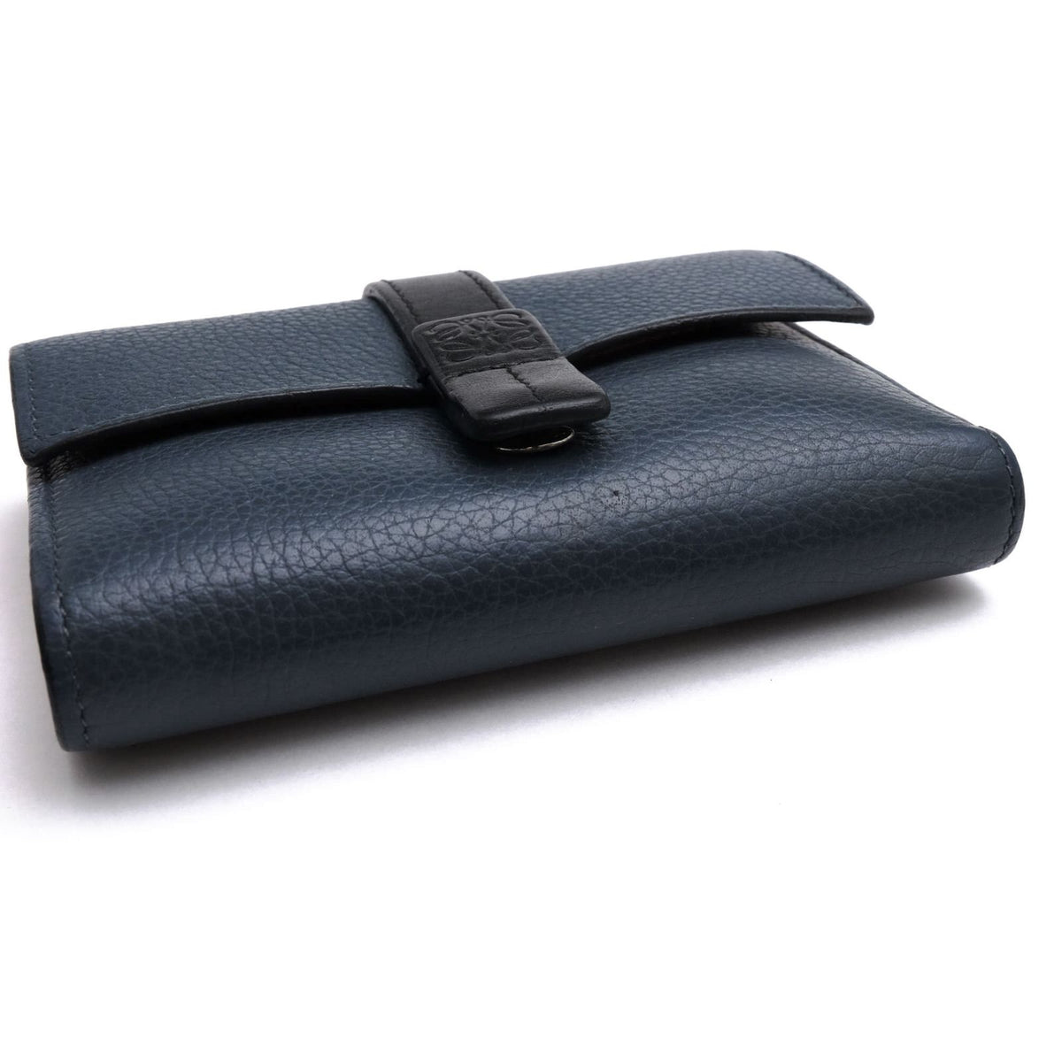 Loewe Wallet Leather Navy Small Vertical in Soft Compact — view 4