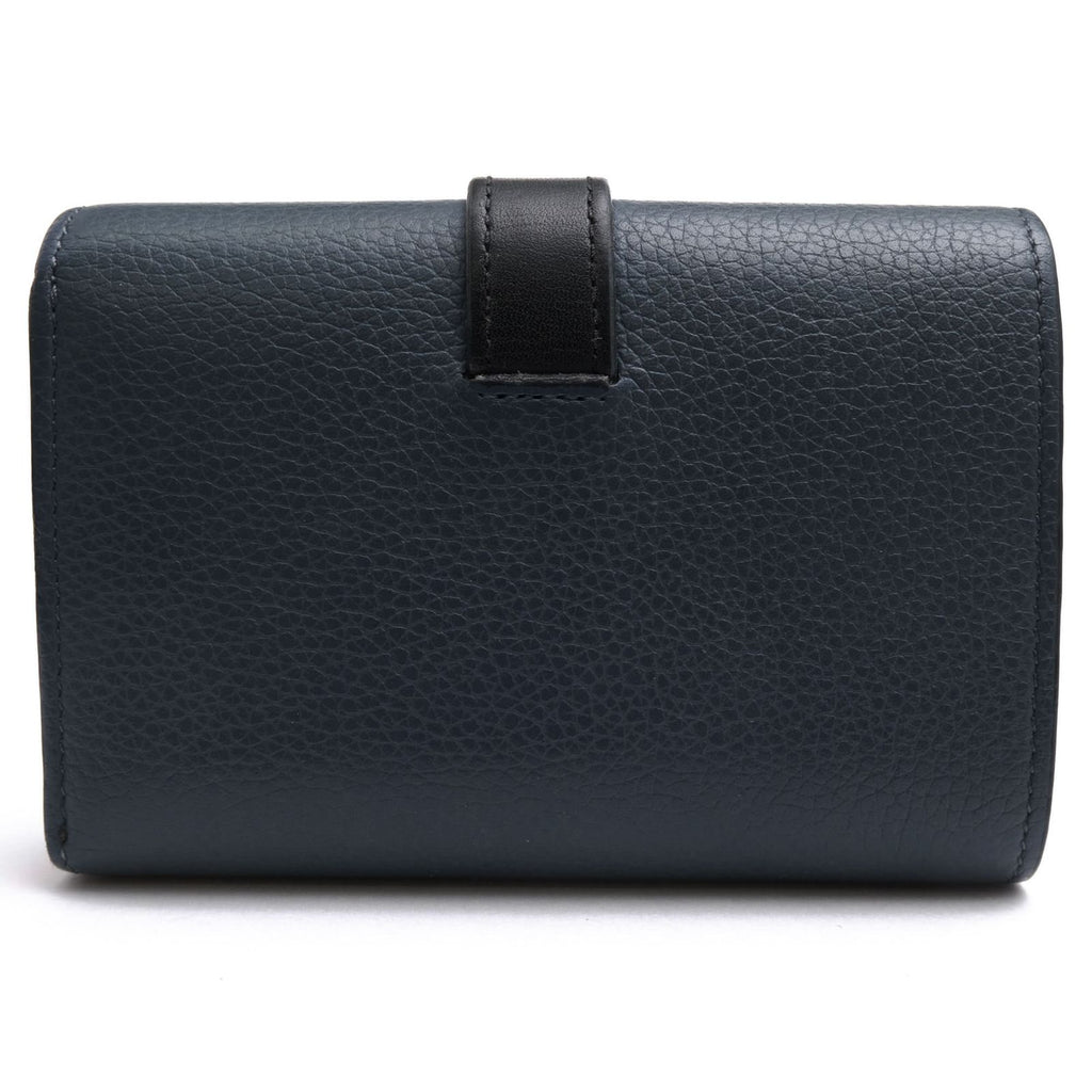Loewe Wallet Leather Navy Small Vertical in Soft Compact — view 2