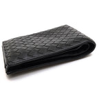 Bottega Veneta Wallet Leather Black Bifold with Coin Purse Mesh Intrecciato — view 3