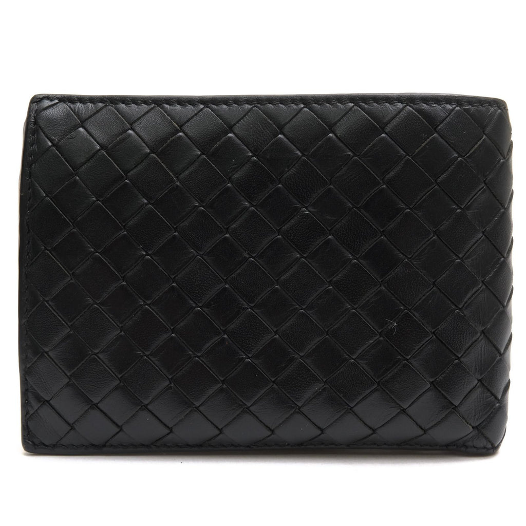 Bottega Veneta Wallet Leather Black Bifold with Coin Purse Mesh Intrecciato — view 2