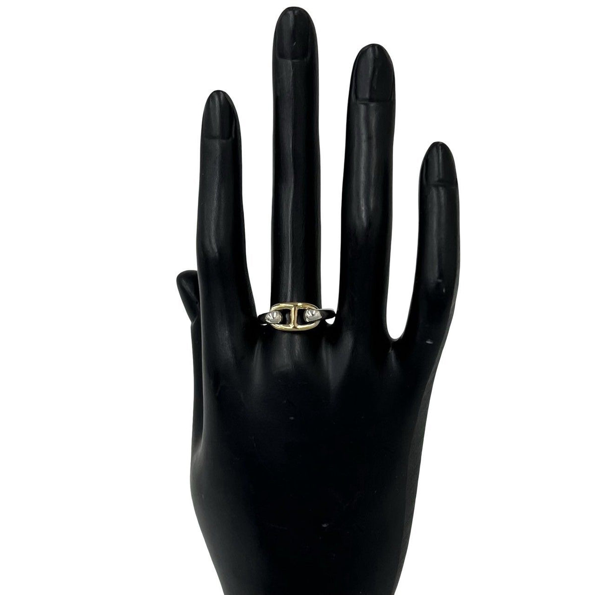 Hermes Vintage Chaine D'ancre Ring Silver Yellow Gold — view 2