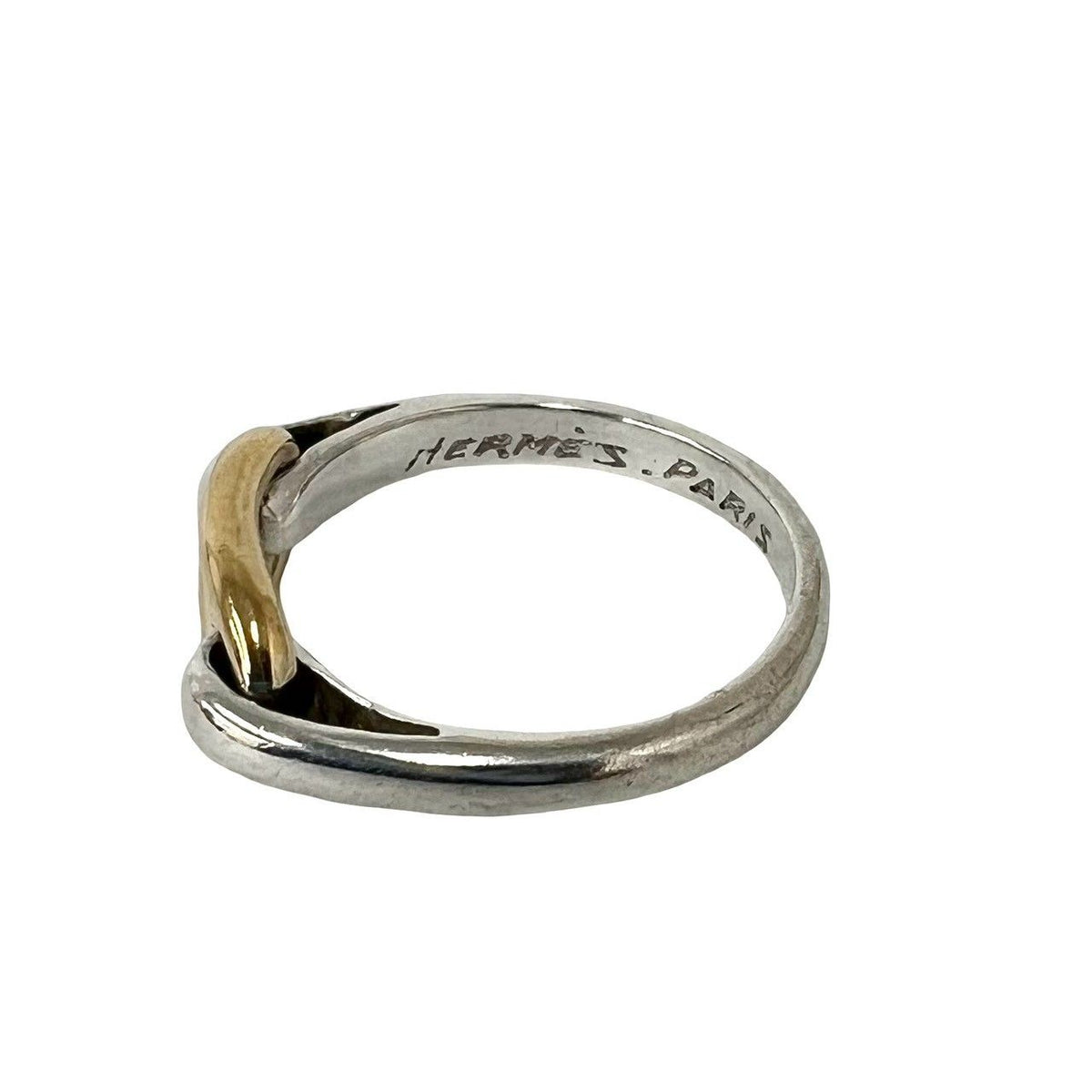Hermes Vintage Chaine D'ancre Ring Silver Yellow Gold — view 3