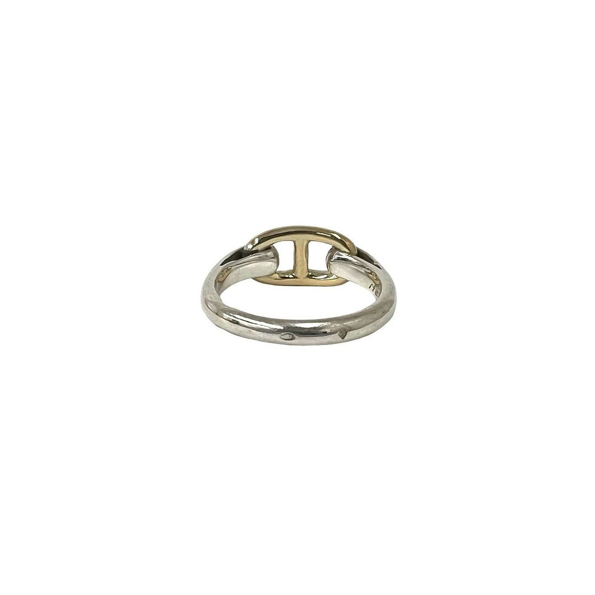 Hermes Vintage Chaine D'ancre Ring Silver Yellow Gold — view 6