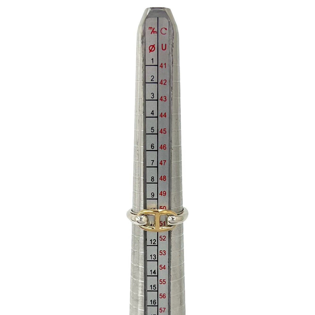 Hermes Vintage Chaine D'ancre Ring Silver Yellow Gold — view 7