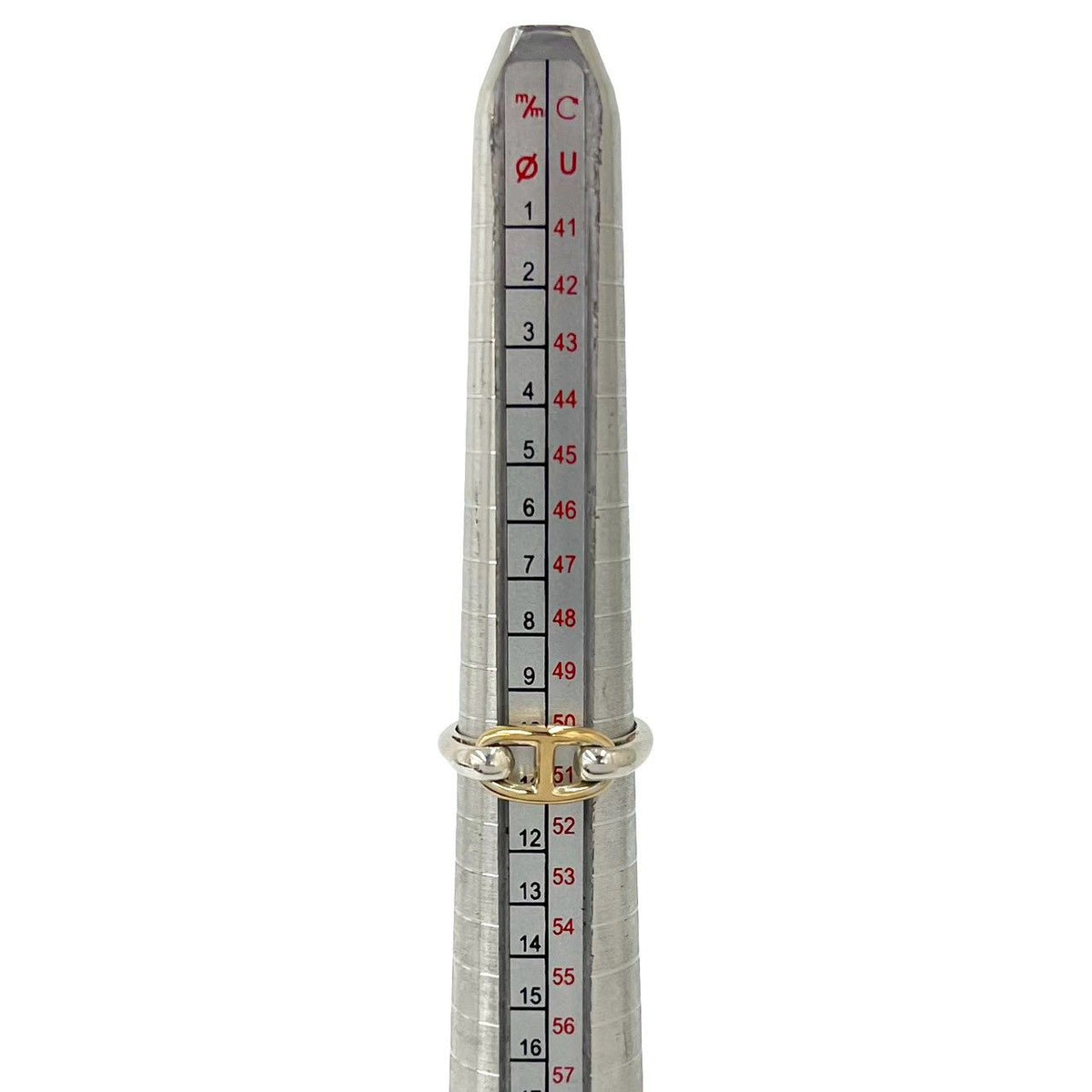 Hermes Vintage Chaine D'ancre Ring Silver Yellow Gold — view 7