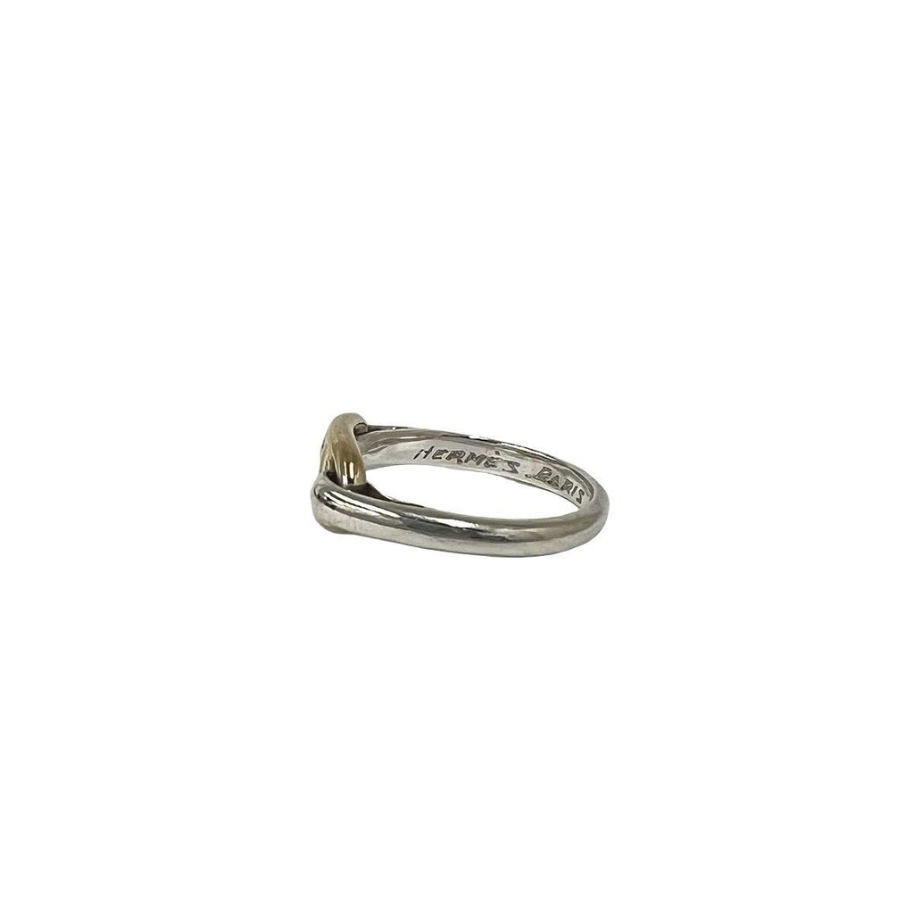 Hermes Vintage Chaine D'ancre Ring Silver Yellow Gold — view 4