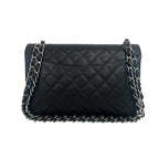 Chanel Quilted CC Logo Double Flap Caviar Leather 2-Way Shoulder Bag Black — view 3