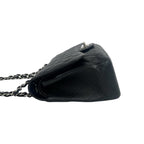 Chanel Quilted CC Logo Double Flap Caviar Leather 2-Way Shoulder Bag Black — view 5