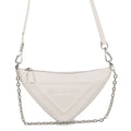 Prada Shoulder Bag Leather Triangle Logo Mini 2-Way White
