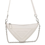 Prada Shoulder Bag Leather Triangle Logo Mini 2-Way White
