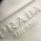 Prada Shoulder Bag Leather Triangle Logo Mini 2-Way White — view 7