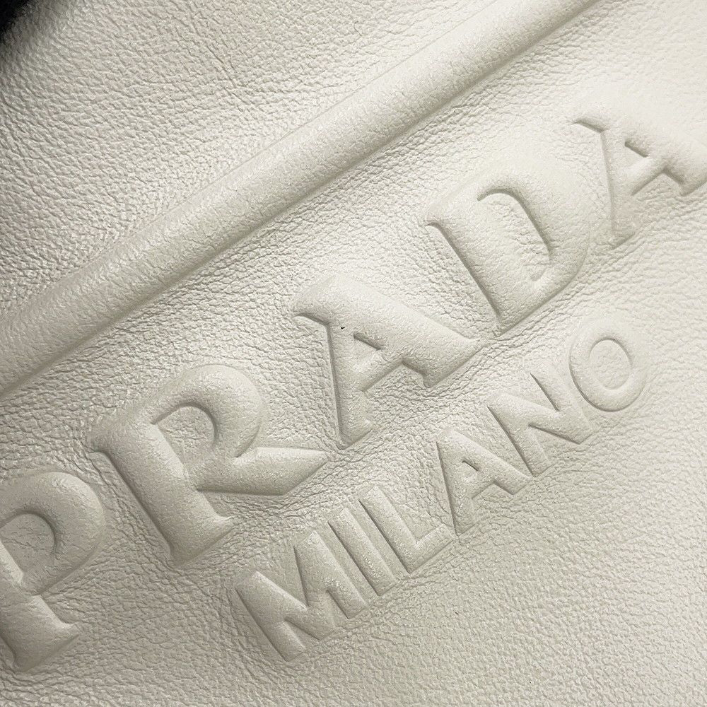 Prada Shoulder Bag Leather Triangle Logo Mini 2-Way White — view 7