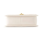 Chanel Chain Shoulder Bag Quilted CC Logo Calfskin White — view 3