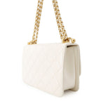 Chanel Chain Shoulder Bag Quilted CC Logo Calfskin White — view 2