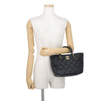 Chanel Handbag Quilted CC Logo Small Shopping Bag Lambskin 2-Way Black — view 4