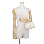 Chanel CC Logo Quilted Coco Handle XXS Caviar Leather 2-Way Shoulder Bag White — view 4