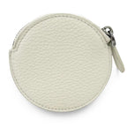 Prada Portamonete Vitello Daino Triangle Logo Round Coin Purse White — view 3