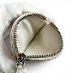 Prada Portamonete Vitello Daino Triangle Logo Round Coin Purse White — view 5