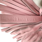 Hermes Carmen Agneau Milo Rose Sakura Bag Charm Key Holder — view 7